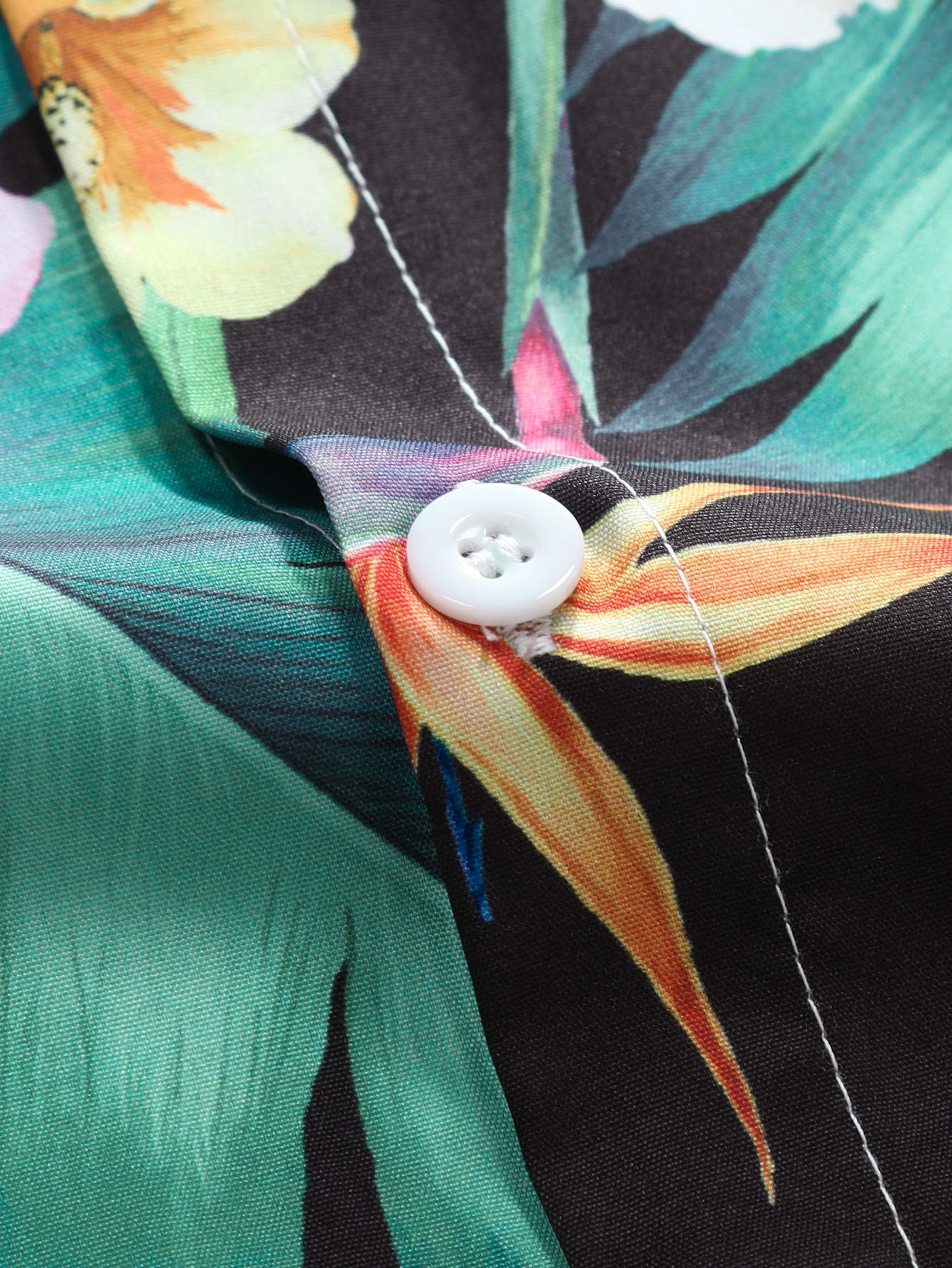 Argi® | Tropical Flowers Print Button Up Shirt - Image 4