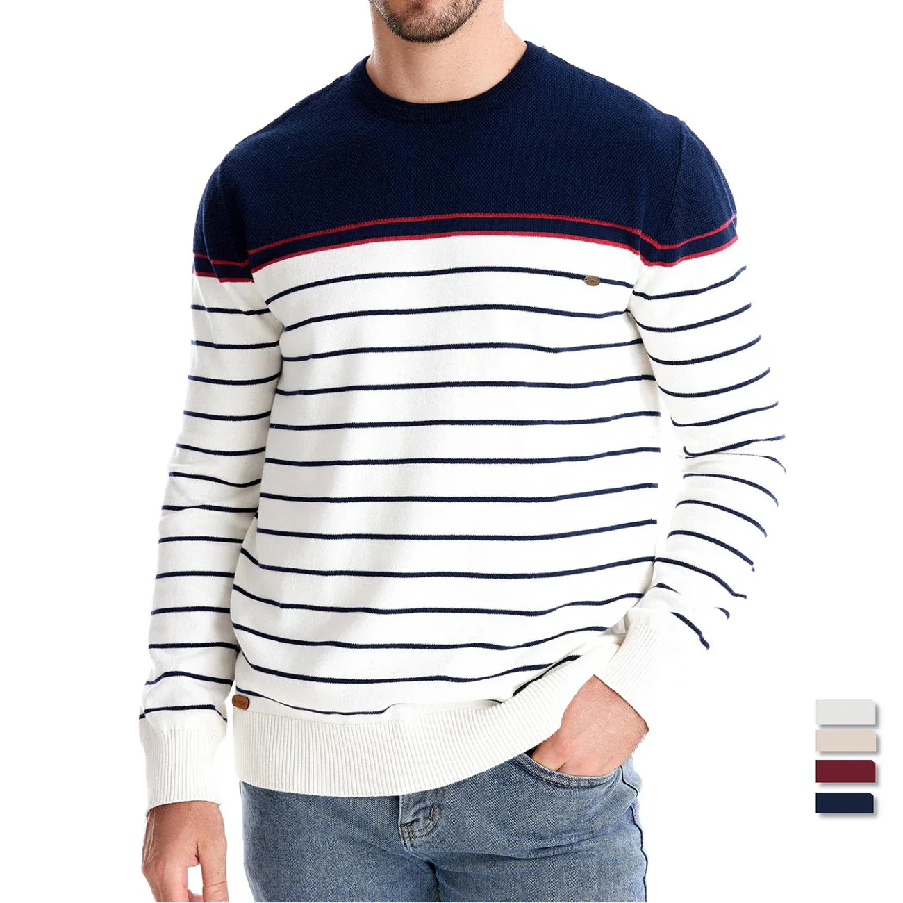 Arístides® | Men'S Sweater With Striped Design - Image 3