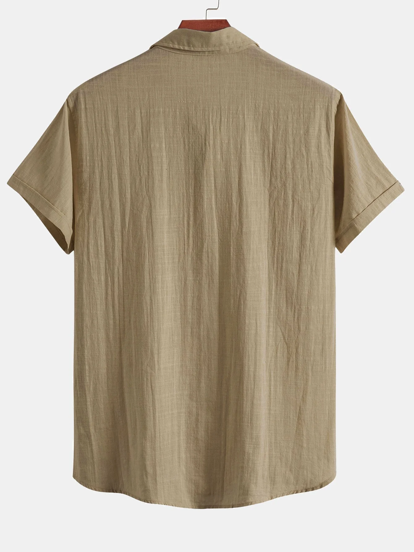Aristides® | Short Sleeve Linen Look Polo Collar Shirt - Image 10