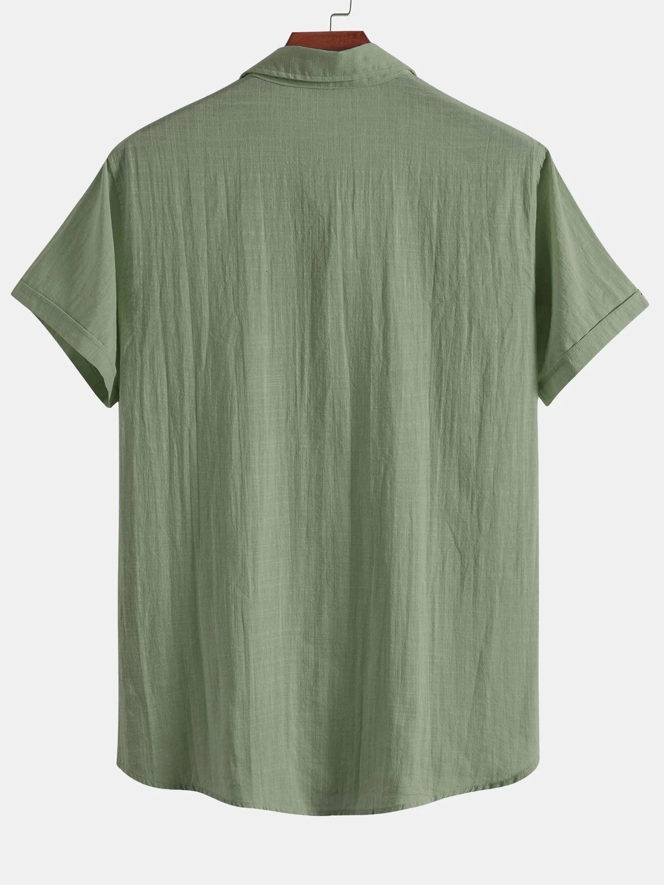 Aristides® | Short Sleeve Linen Look Polo Collar Shirt - Image 12