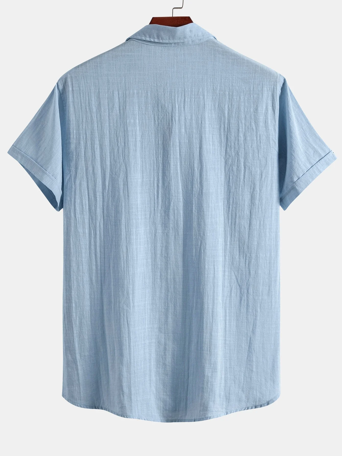 Aristides® | Short Sleeve Linen Look Polo Collar Shirt - Image 2