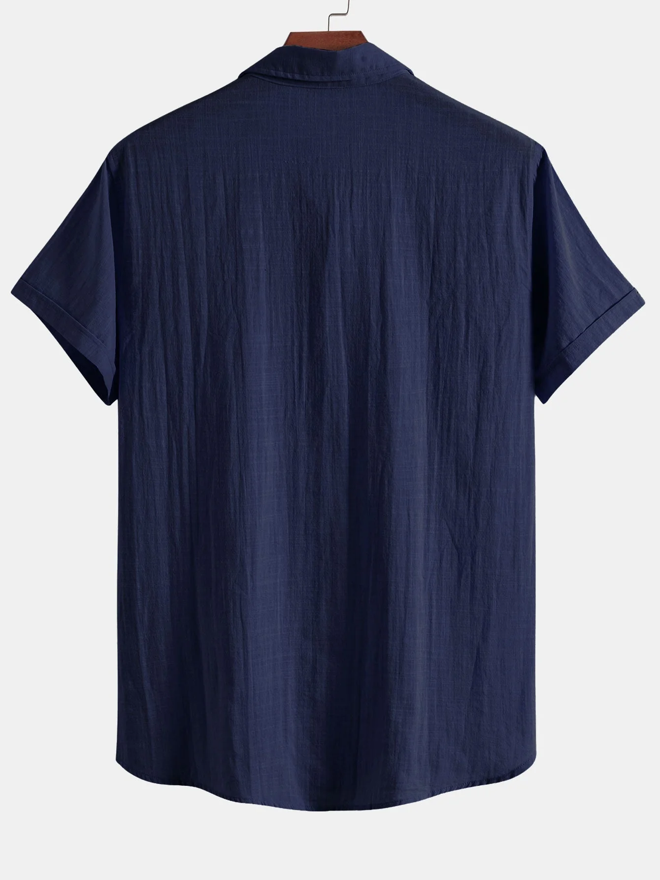 Aristides® | Short Sleeve Linen Look Polo Collar Shirt - Image 4