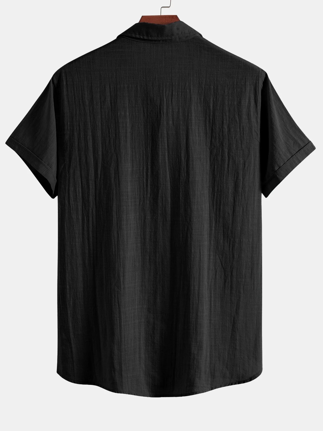 Aristides® | Short Sleeve Linen Look Polo Collar Shirt - Image 8