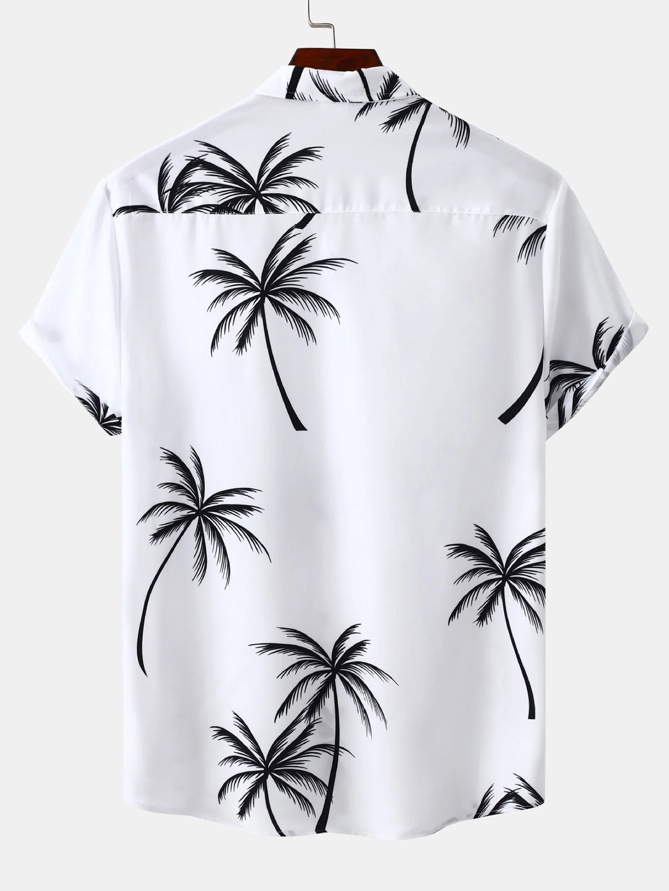 Aristofanes® | Tropical Leaf Print Button Up Shirt - Image 2