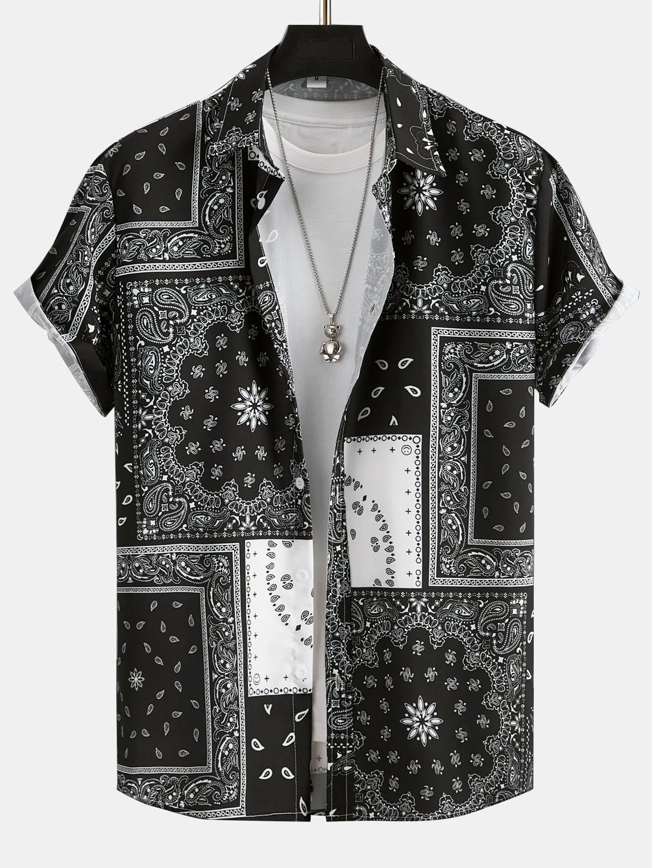 Arjen® | Paisley Print Button Up Shirt Random Pattern Design