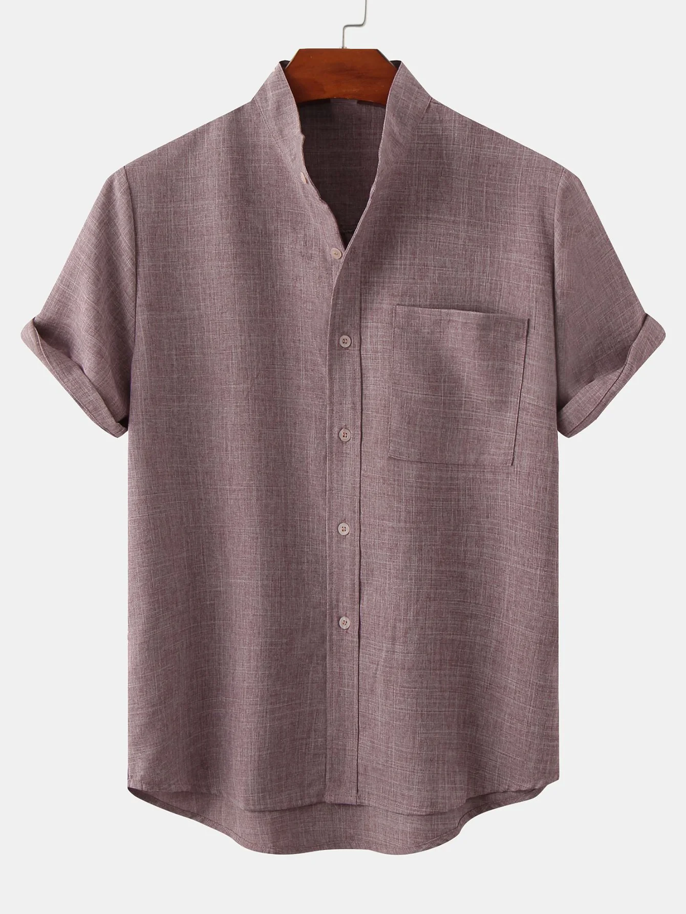 Arly® | Man Stand Collar Shirt Whit Pocket