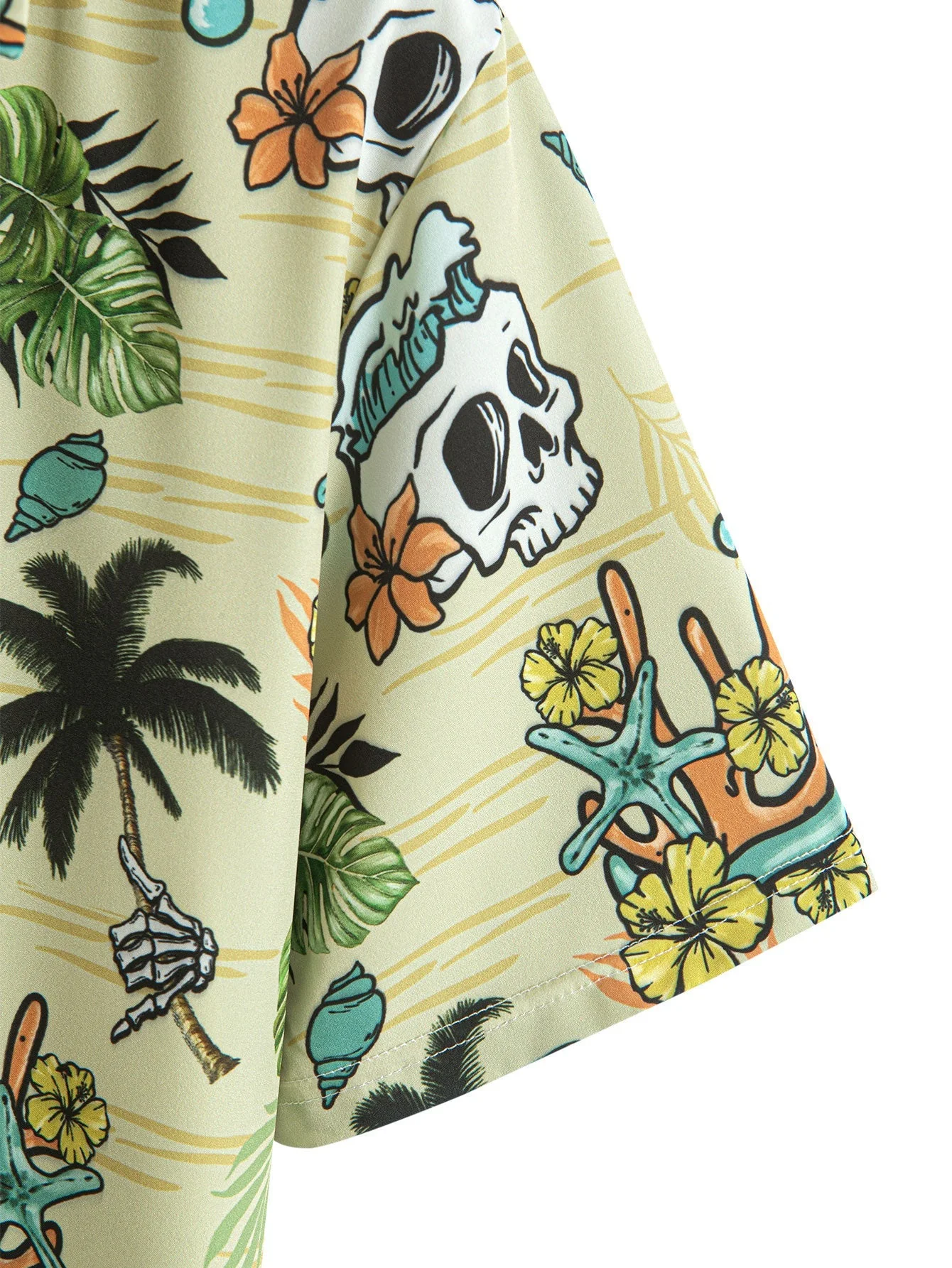 Arnuad® | Tropical Wilderness Skull Print Button Up Shirt - Image 5
