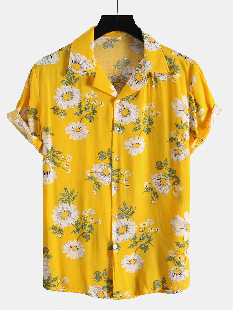 Arquipo® | Sunflower Print Revere Shirt - Image 2