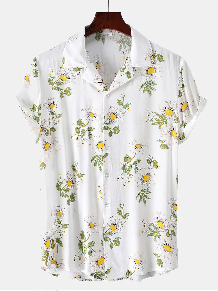 Arquipo® | Sunflower Print Revere Shirt - Image 6