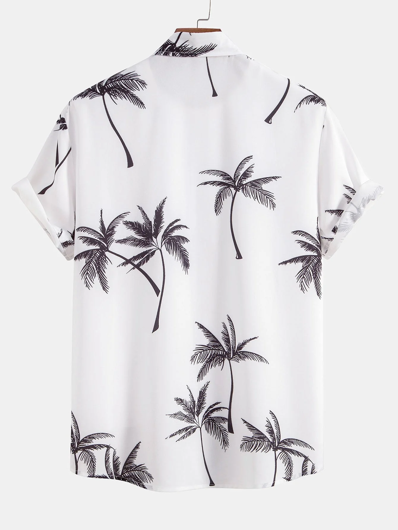 Arsenio® | Palm Tree Print Button Up Shirt & Stripe Print Swim Shorts - Image 3