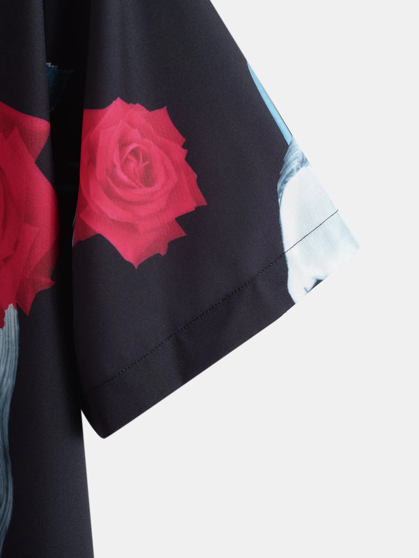 Arte® | Skull Rose Print Revere Collar Shirt - Image 4