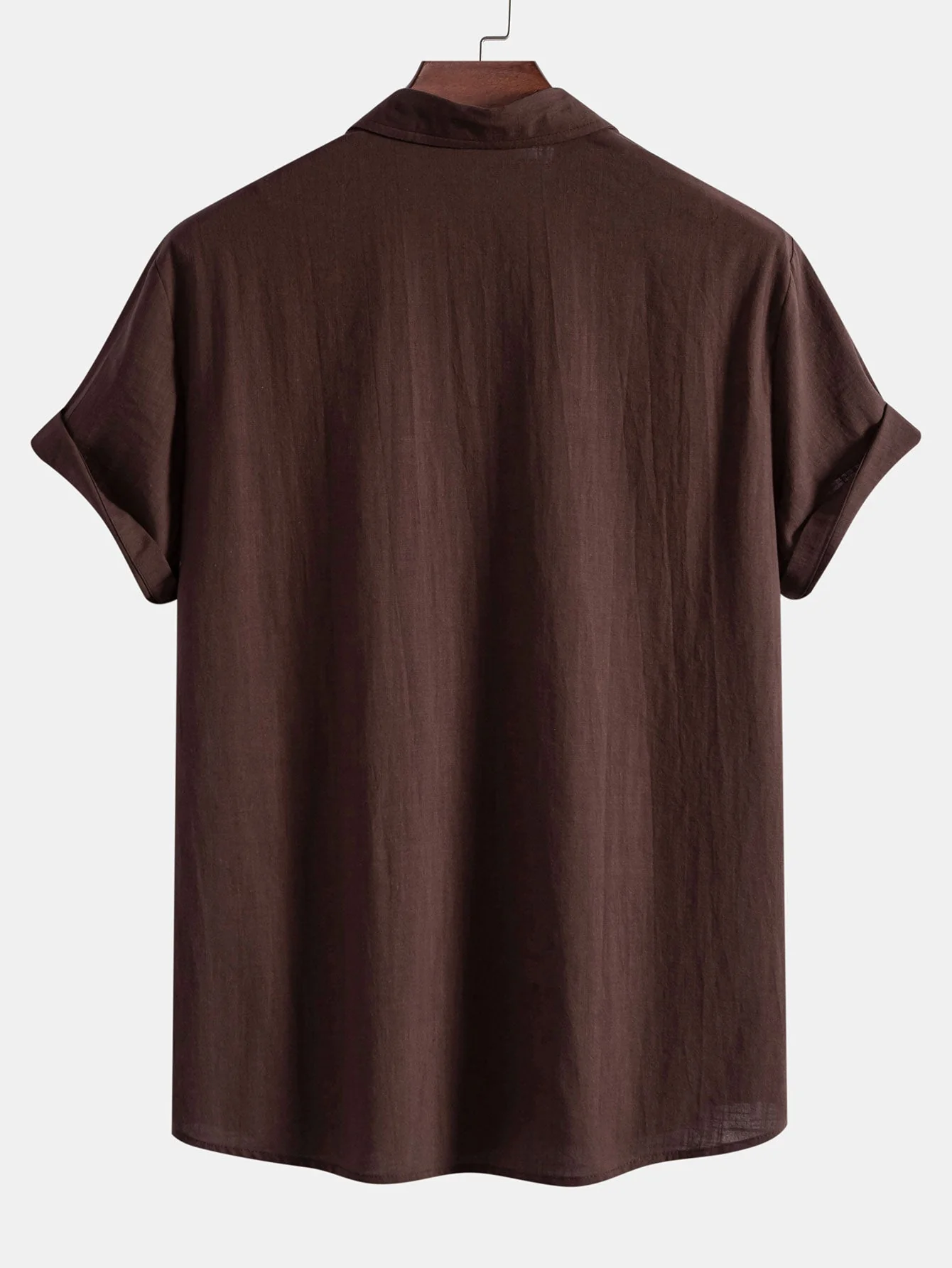 Arto® | Geometric Print Linen Look Shirt - Image 7