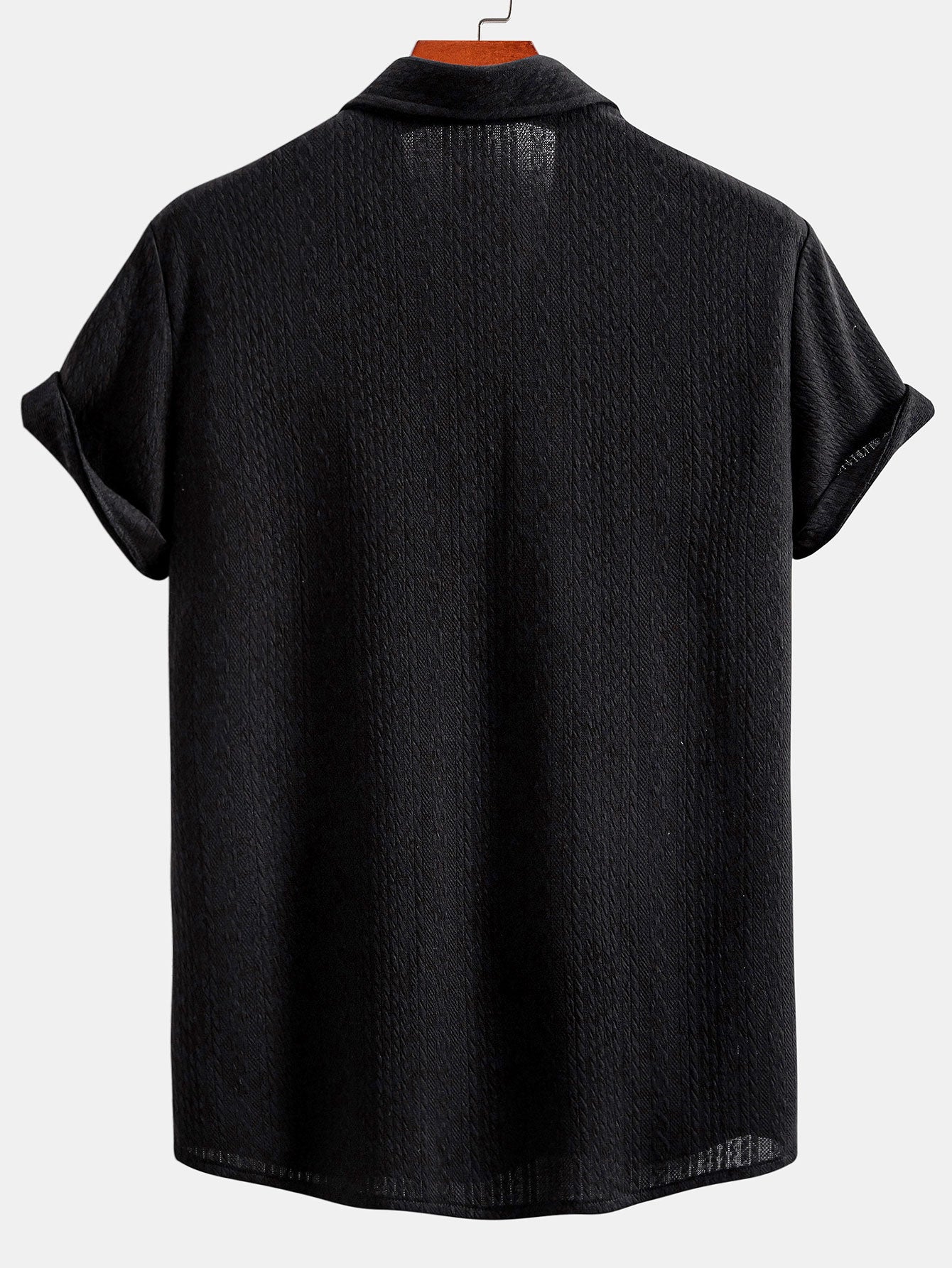 Asare® | Muscle Fit Jacquard Textured Shirt - Image 4
