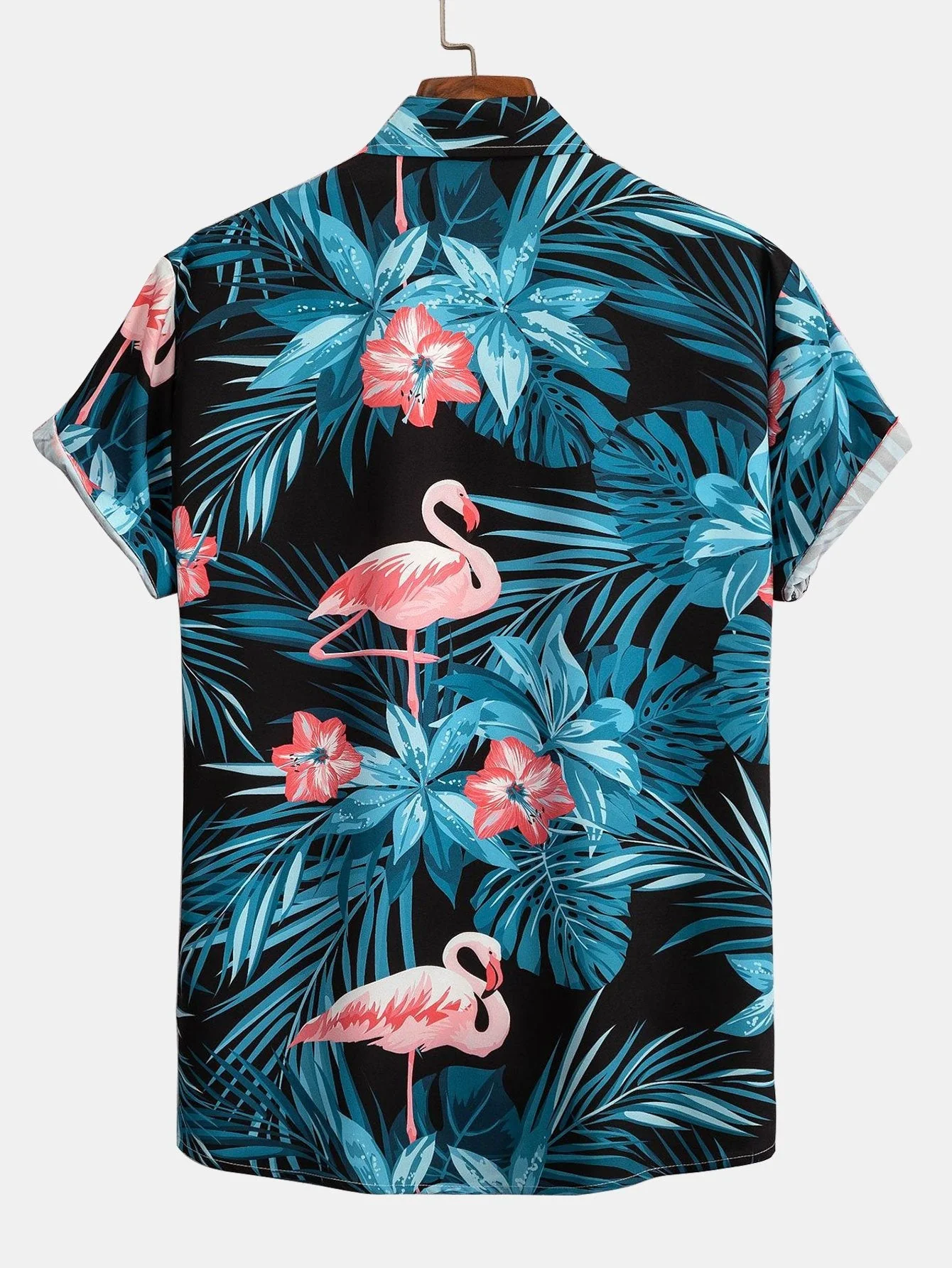 Asbjorn® | Flamingo Tropical Print Button Up Shirt - Image 2