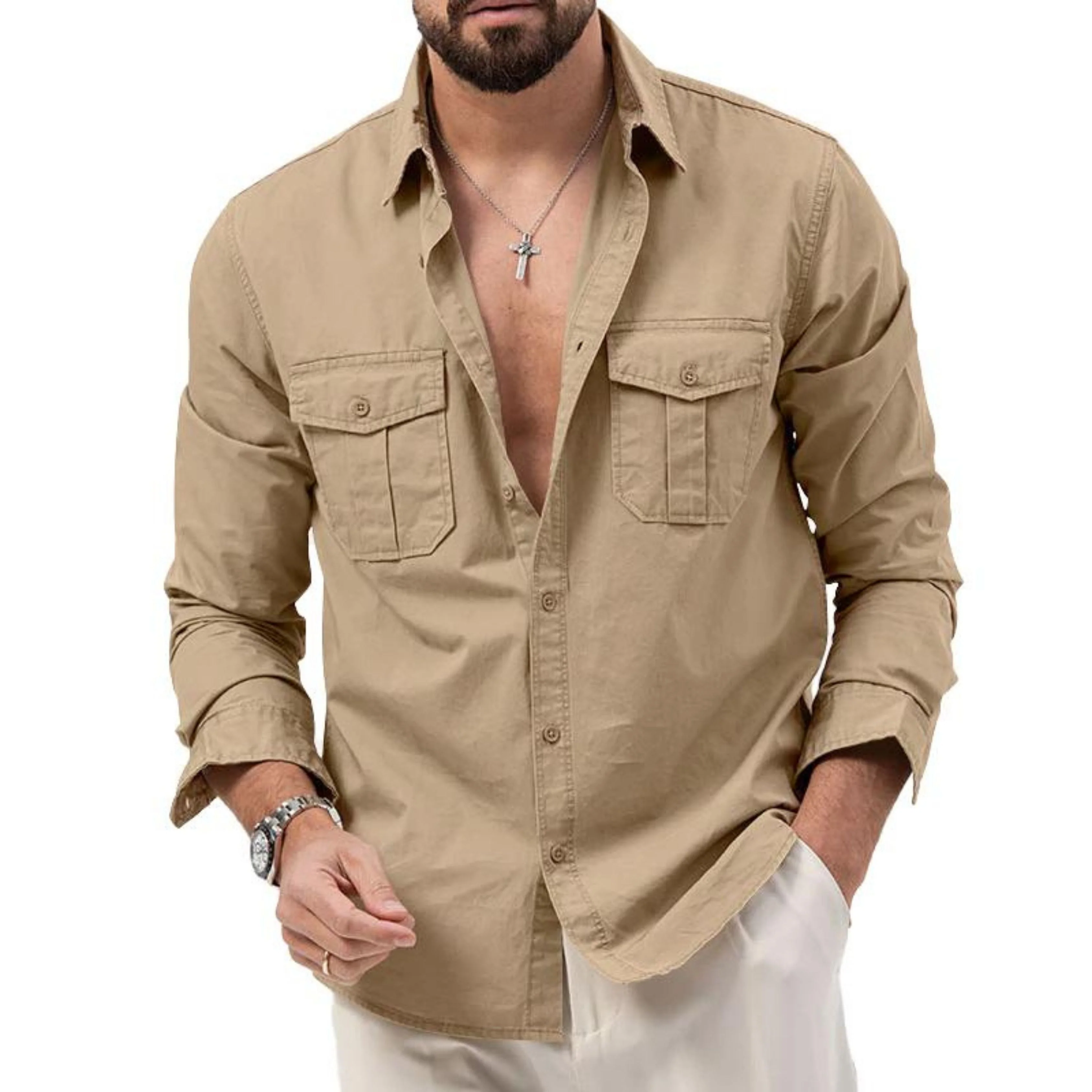Ashley® | Men's casual shirt with long sleeves