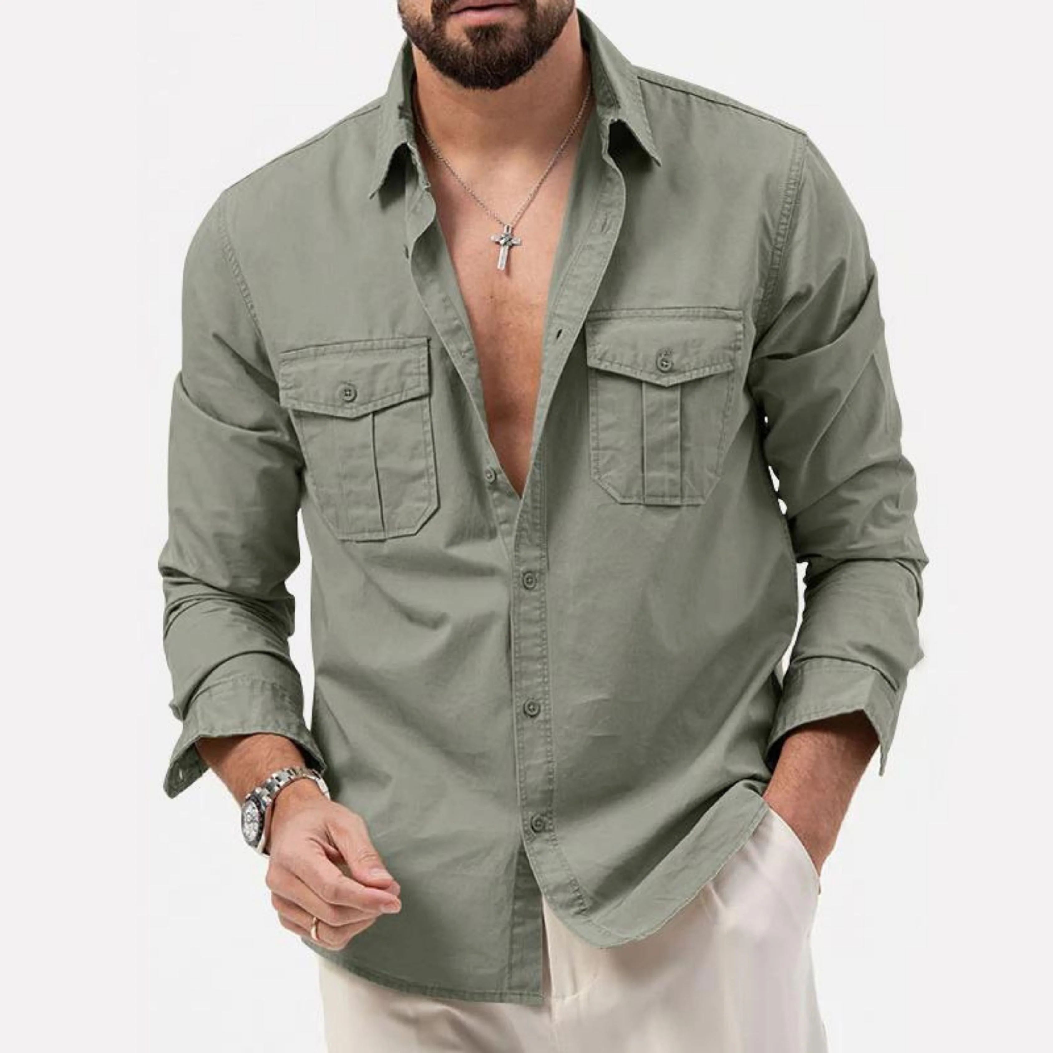 Ashley® | Men's casual shirt with long sleeves - Image 3