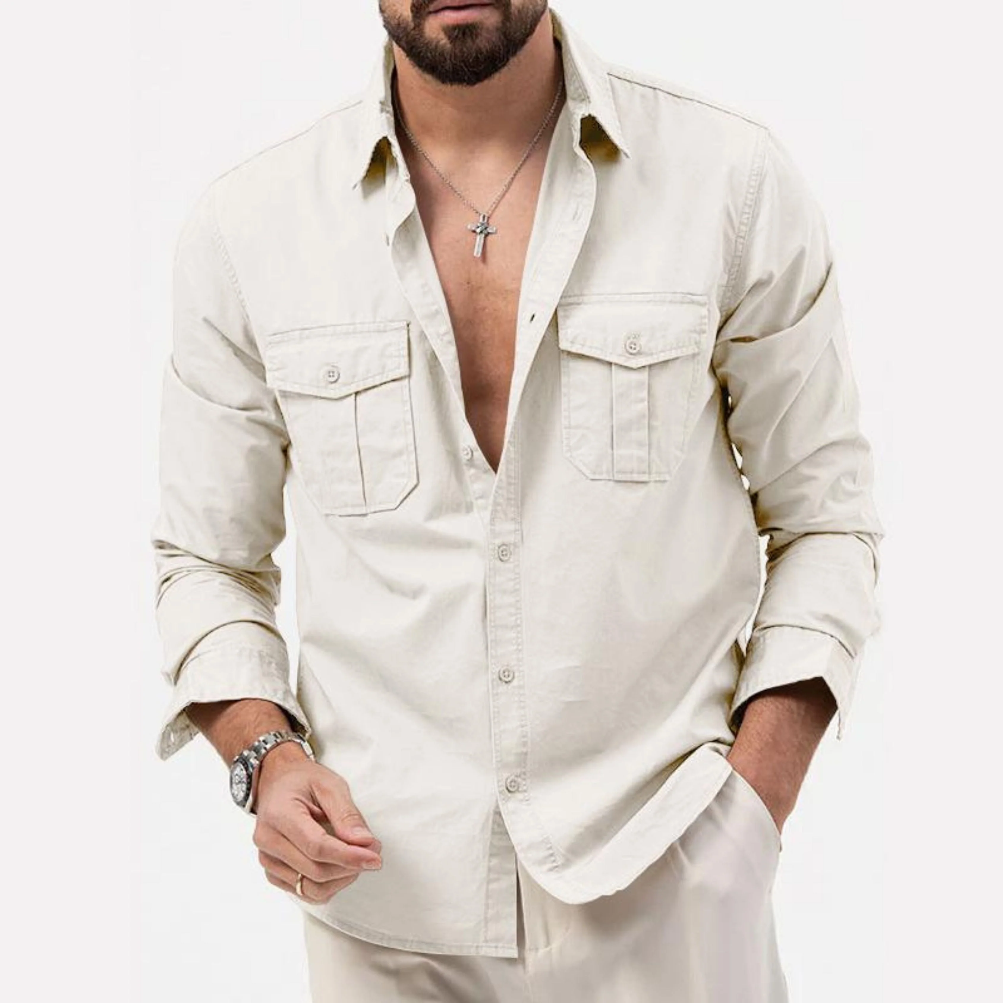 Ashley® | Men's casual shirt with long sleeves - Image 4