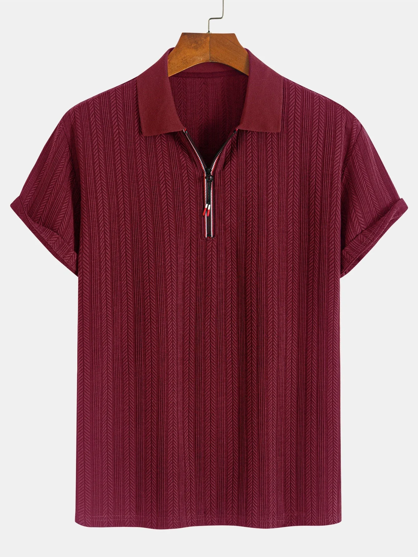 Assad® | Textured Zipper Polo - Image 13
