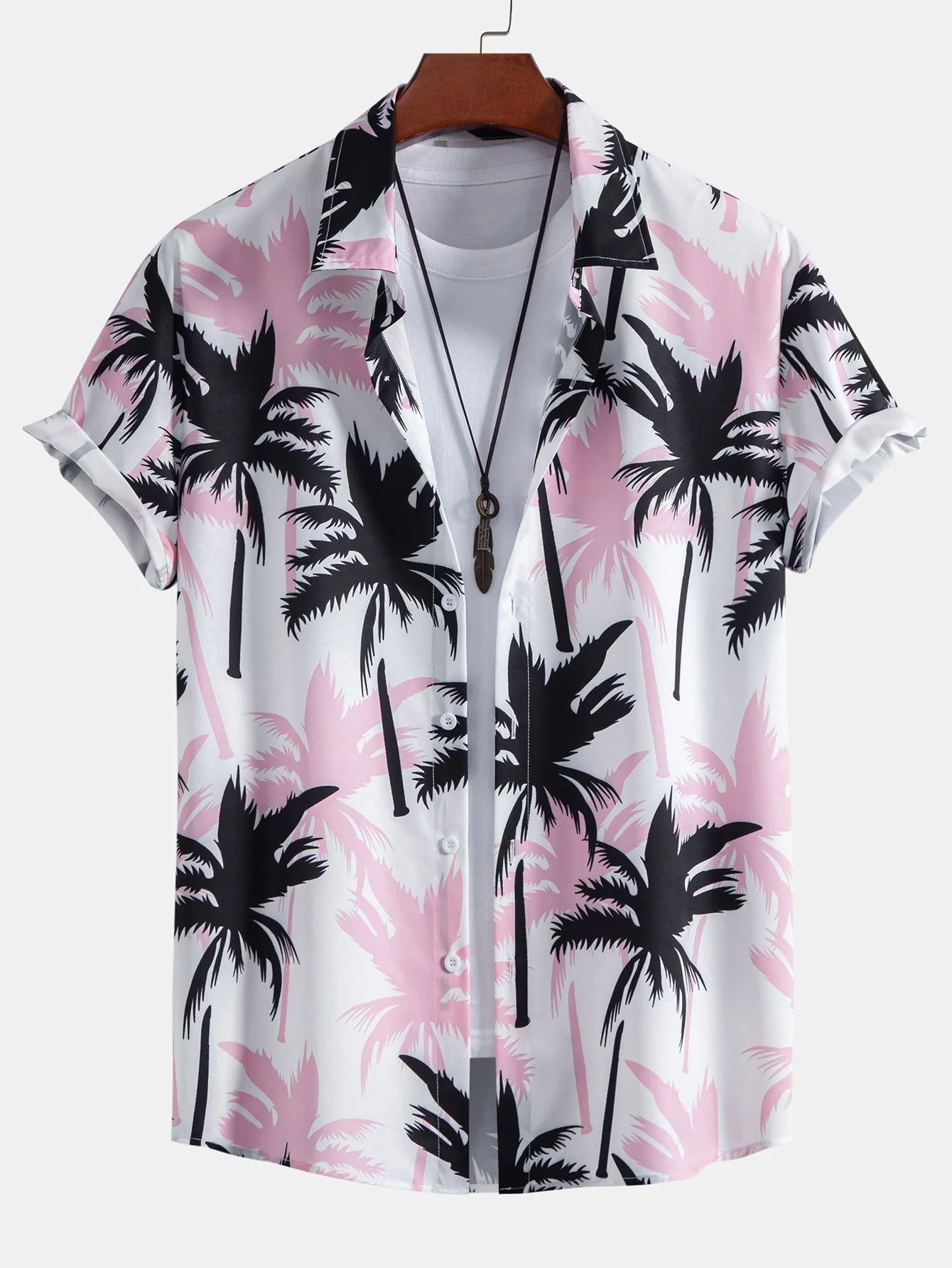 Attilio® | Palm Tree Print Button Up Shirt