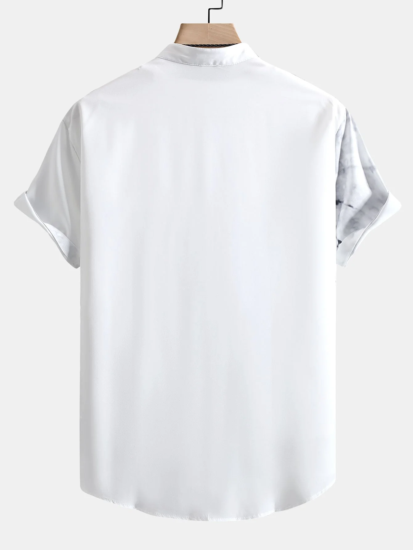 Auban® | Traditional Oriental Ink Painting Print Stand Collar Shirt - Image 2
