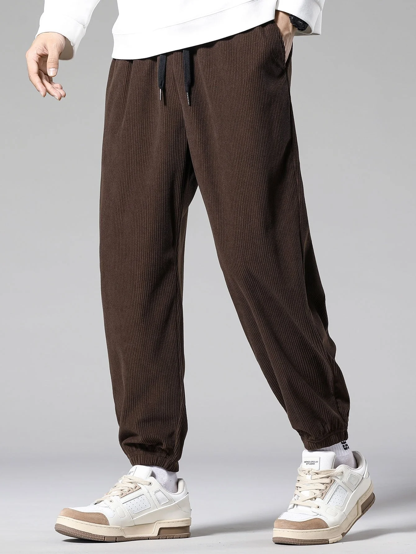 Aubry® | Corduroy Drawstring Jogging Pants - Image 2