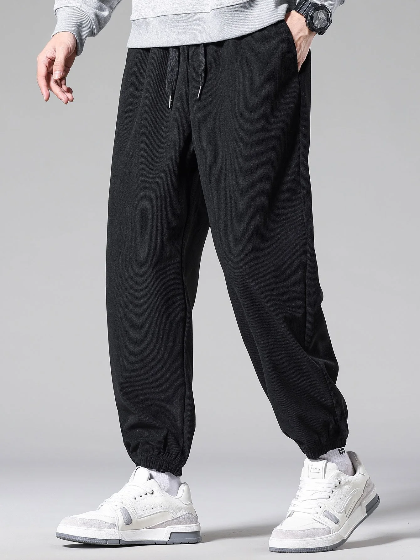 Aubry® | Corduroy Drawstring Jogging Pants - Image 4