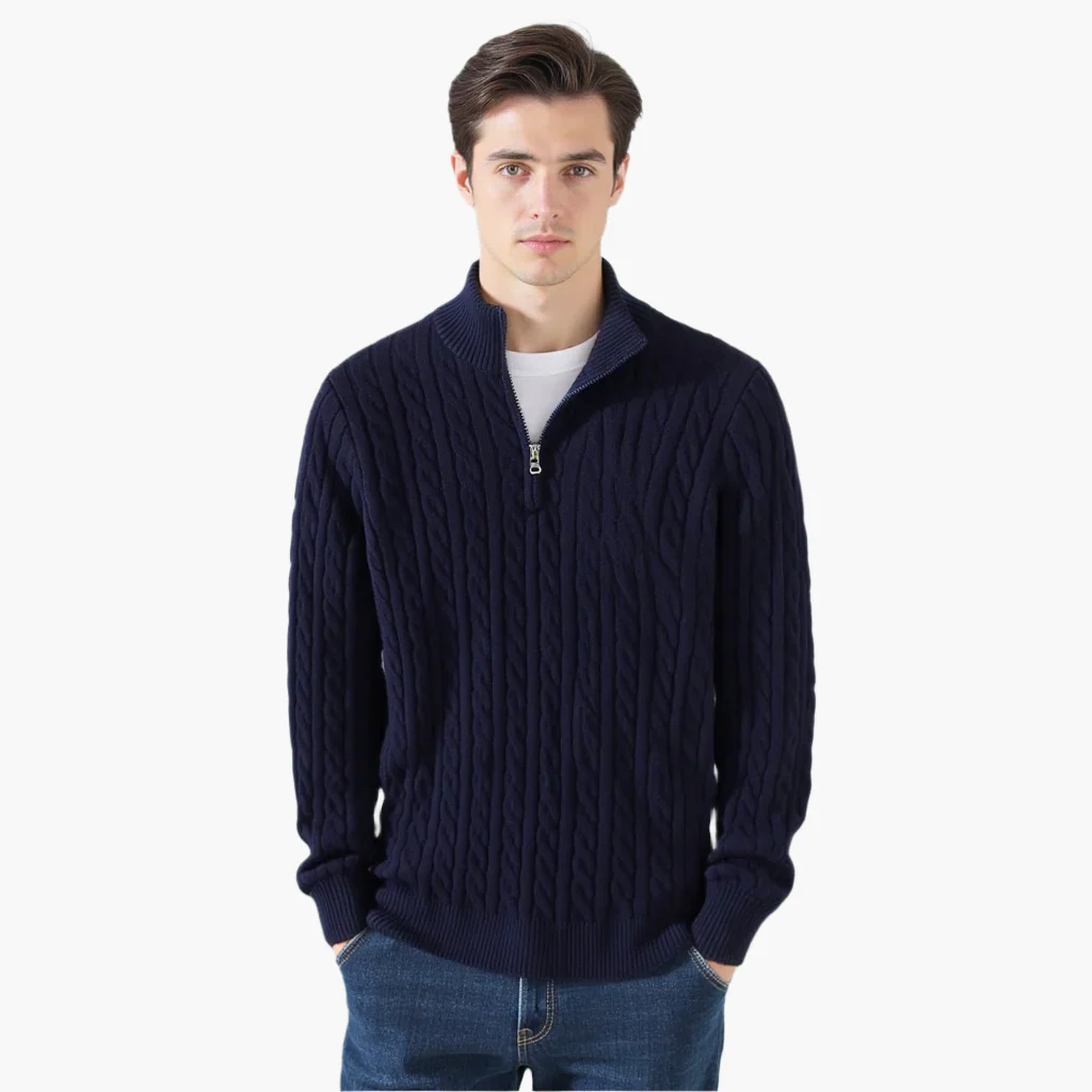 Ausonio® | Luxury Sweater With Zip - Image 3