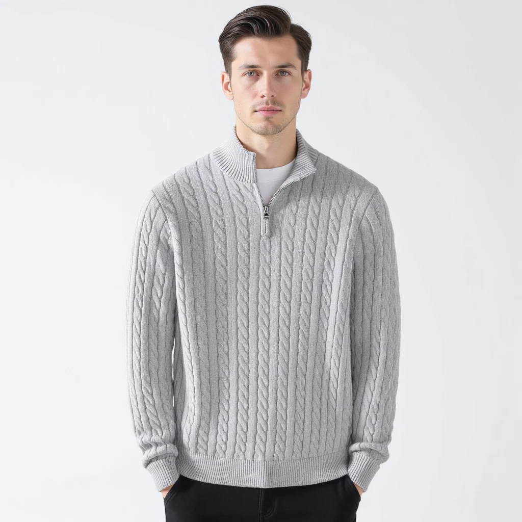 Ausonio® | Luxury Sweater With Zip - Image 5