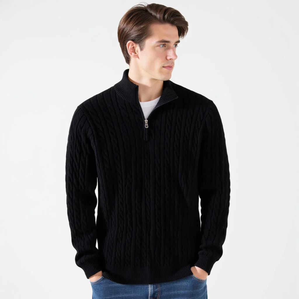 Ausonio® | Luxury Sweater With Zip - Image 9