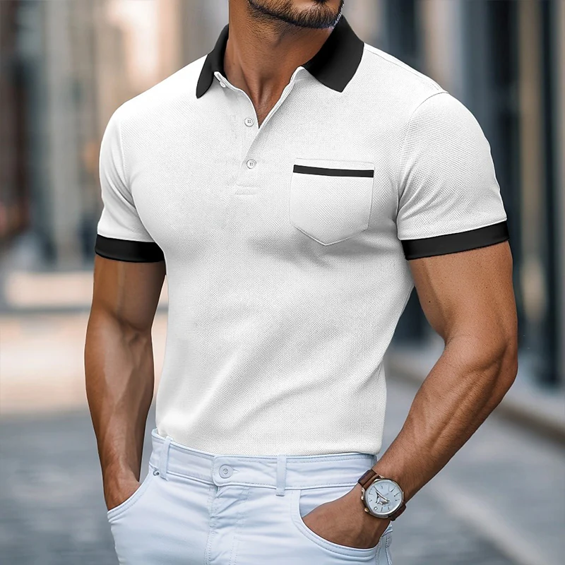 Austin | Men'S Retro Casual Colorblock Short Sleeve Polo Shirt - Image 5