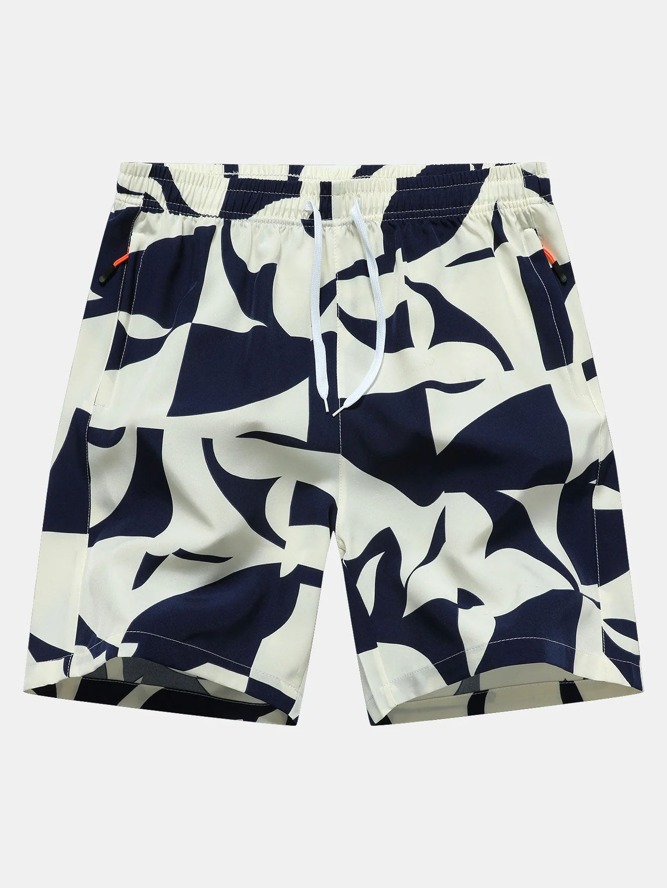 Avraham® | Color Block Print Zipper Pocket Shorts