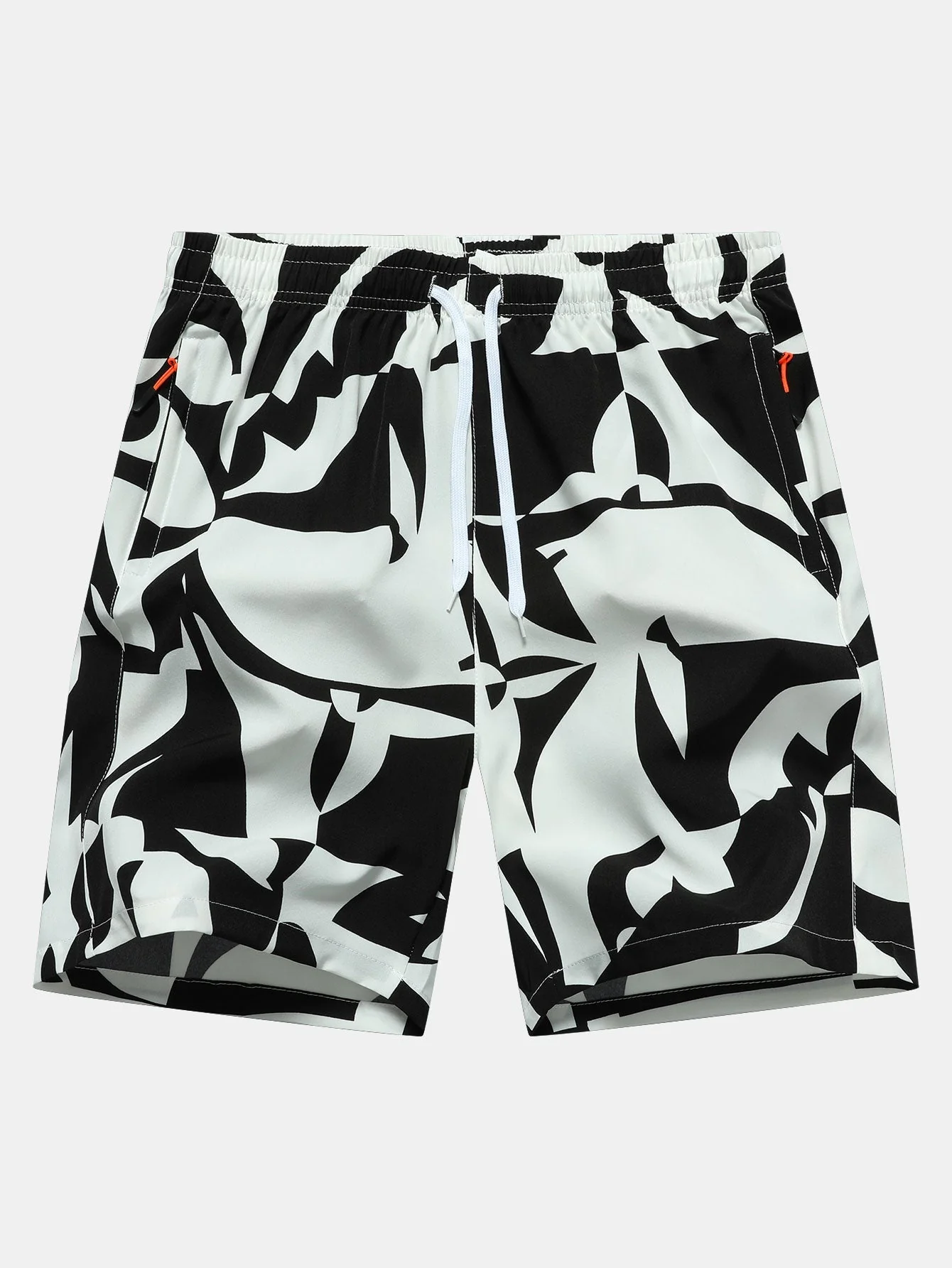 Avraham® | Color Block Print Zipper Pocket Shorts - Image 4