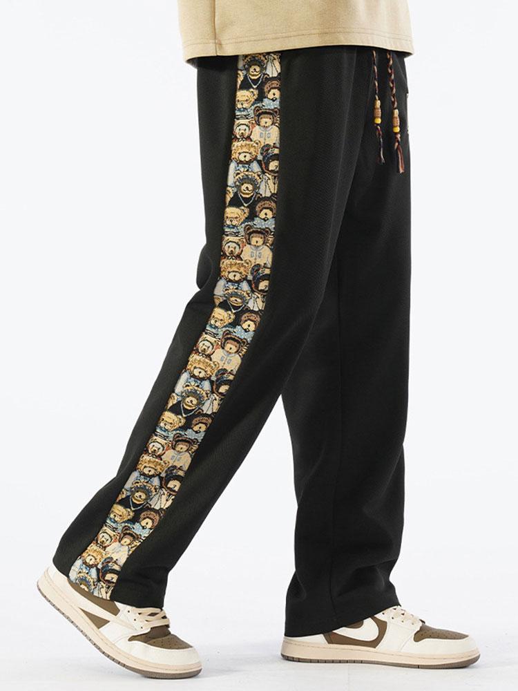 Aylmer® | Bear Print Patchwork Straight Leg Pants - Image 2