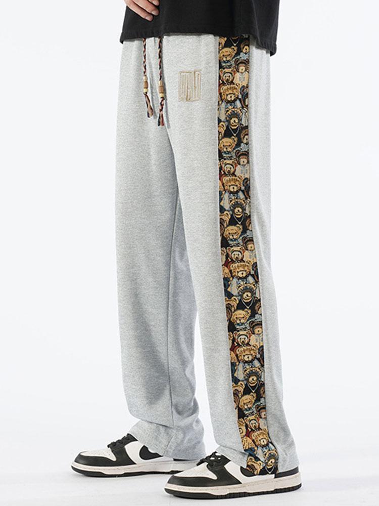 Aylmer® | Bear Print Patchwork Straight Leg Pants - Image 5