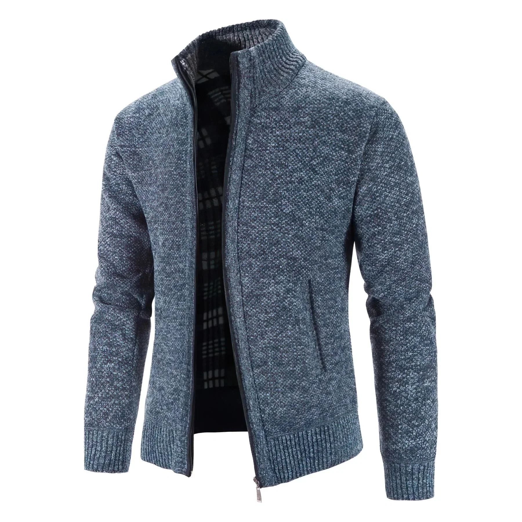 Azriel | Stylish cardigan with zipper and stand-up collar - Image 4