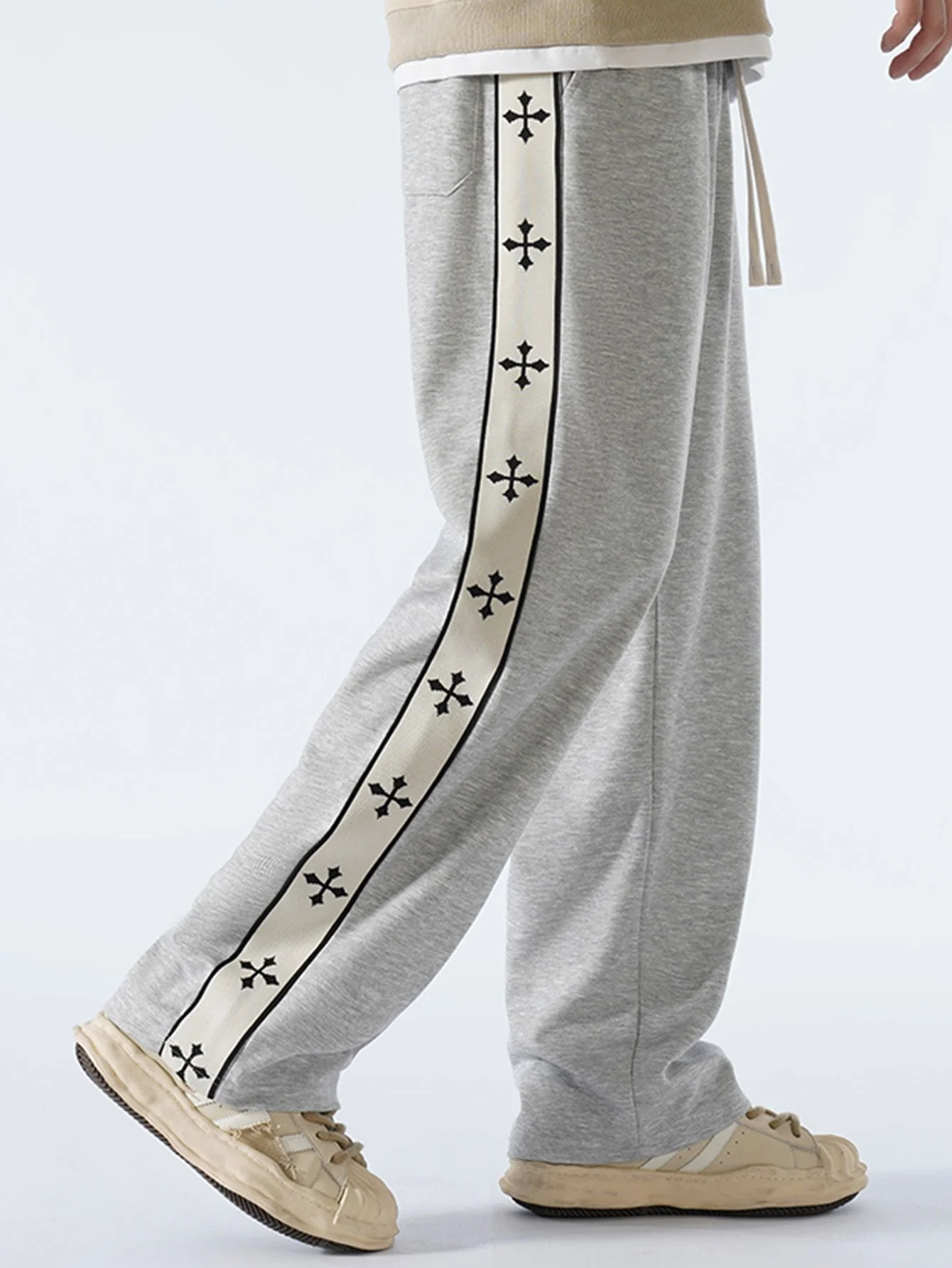 Bach® | Relax Fit Cross Side Stripe Straight Leg Pants - Image 5