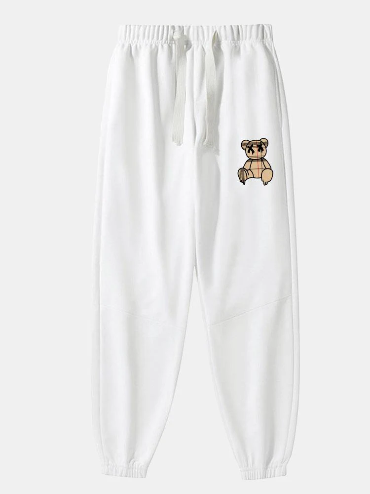 Baldovino® | Plaid Pattern Dissolving Bear Print Cotton Blend Jogger Pants - Image 3