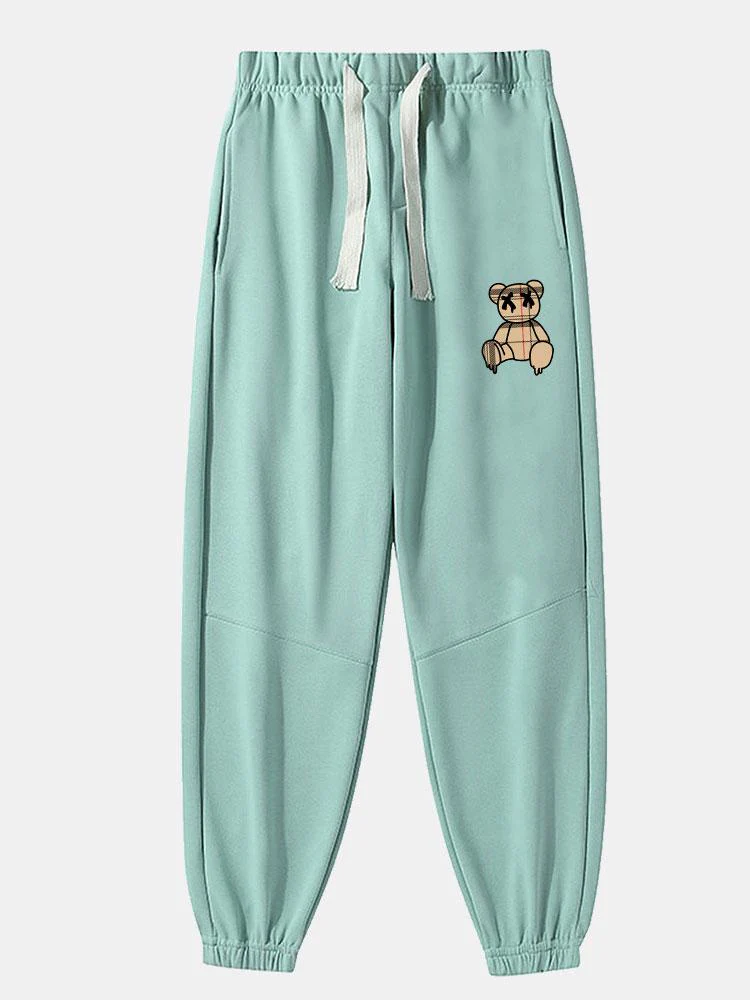 Baldovino® | Plaid Pattern Dissolving Bear Print Cotton Blend Jogger Pants - Image 8