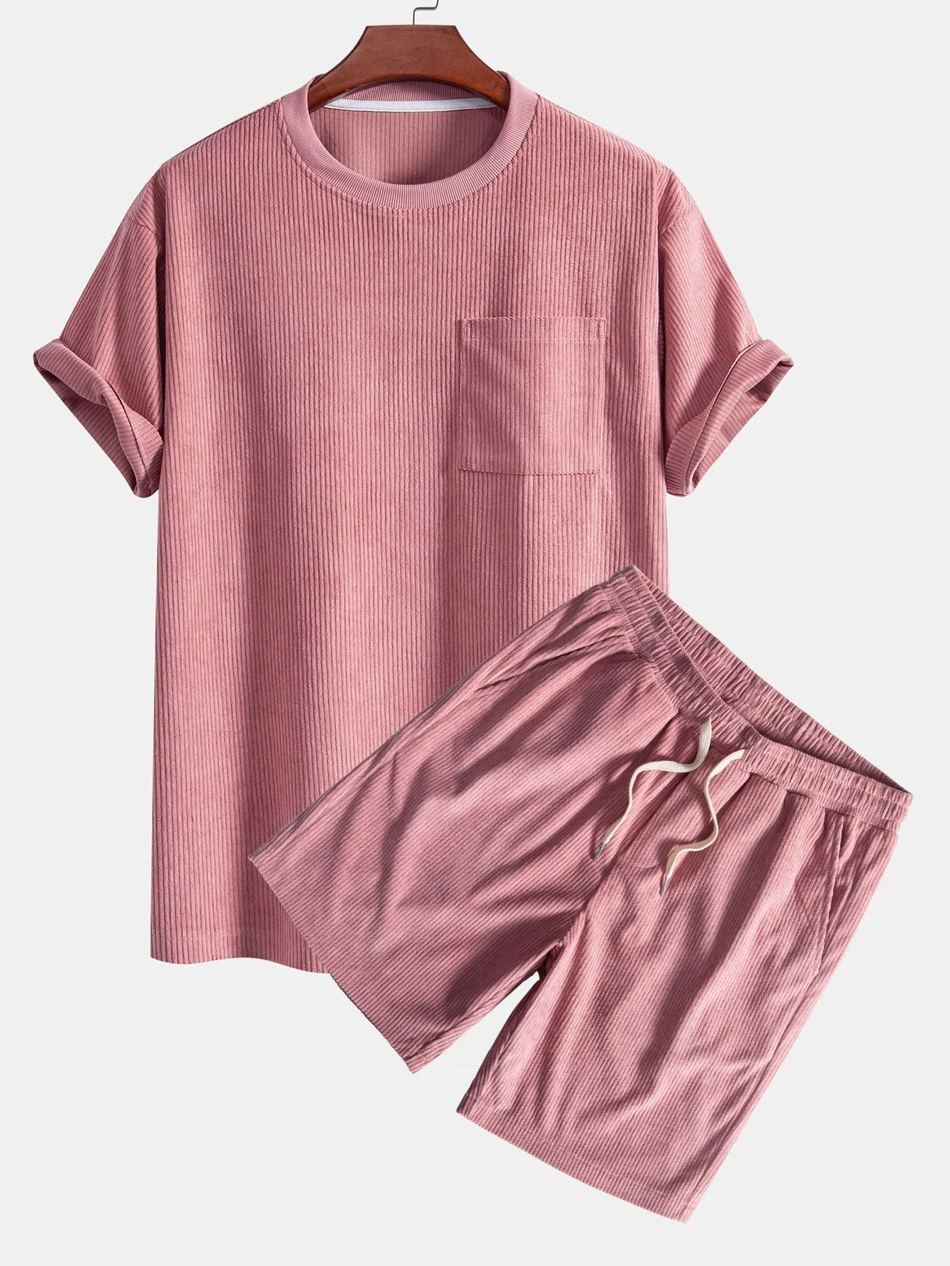 Baltasar® | Corduroy Oversize T-Shirt With Pocket & Shorts
