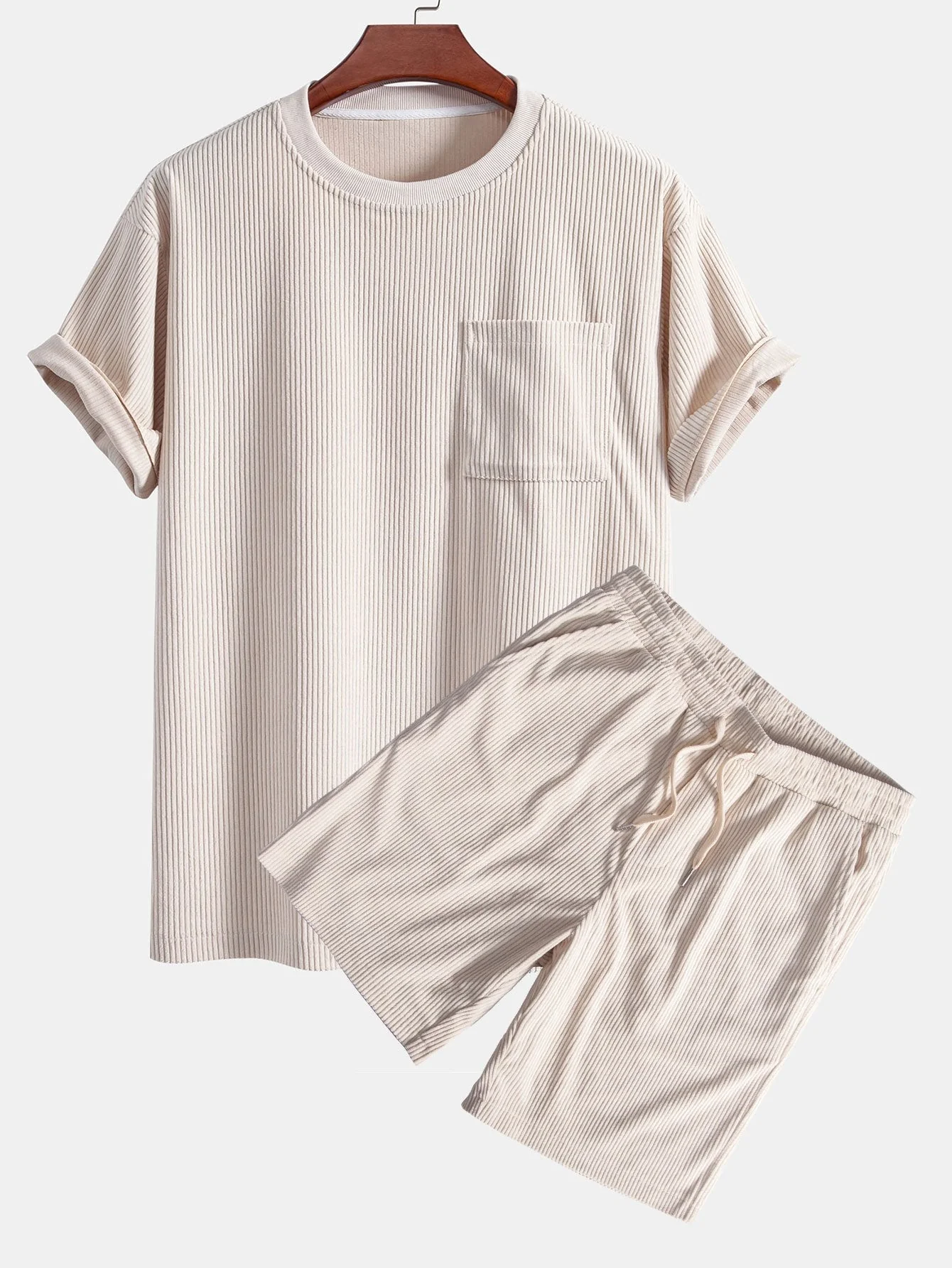 Baltasar® | Corduroy Oversize T-Shirt With Pocket & Shorts - Image 2