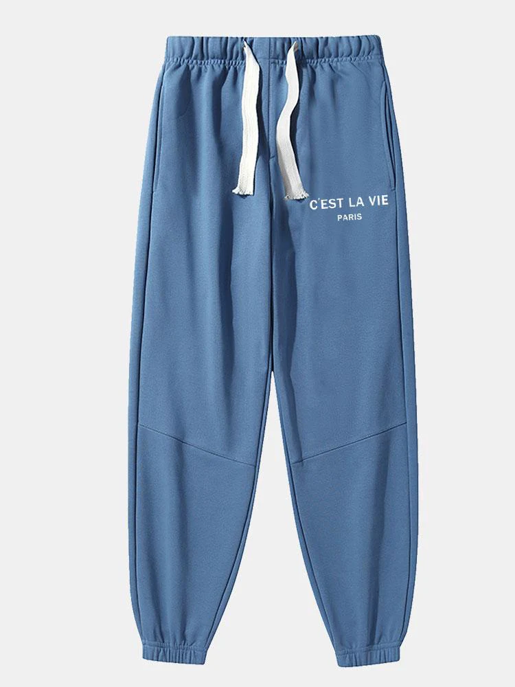 Bampfylde® | Paris Print Cotton Blend Jogger Pants - Image 8