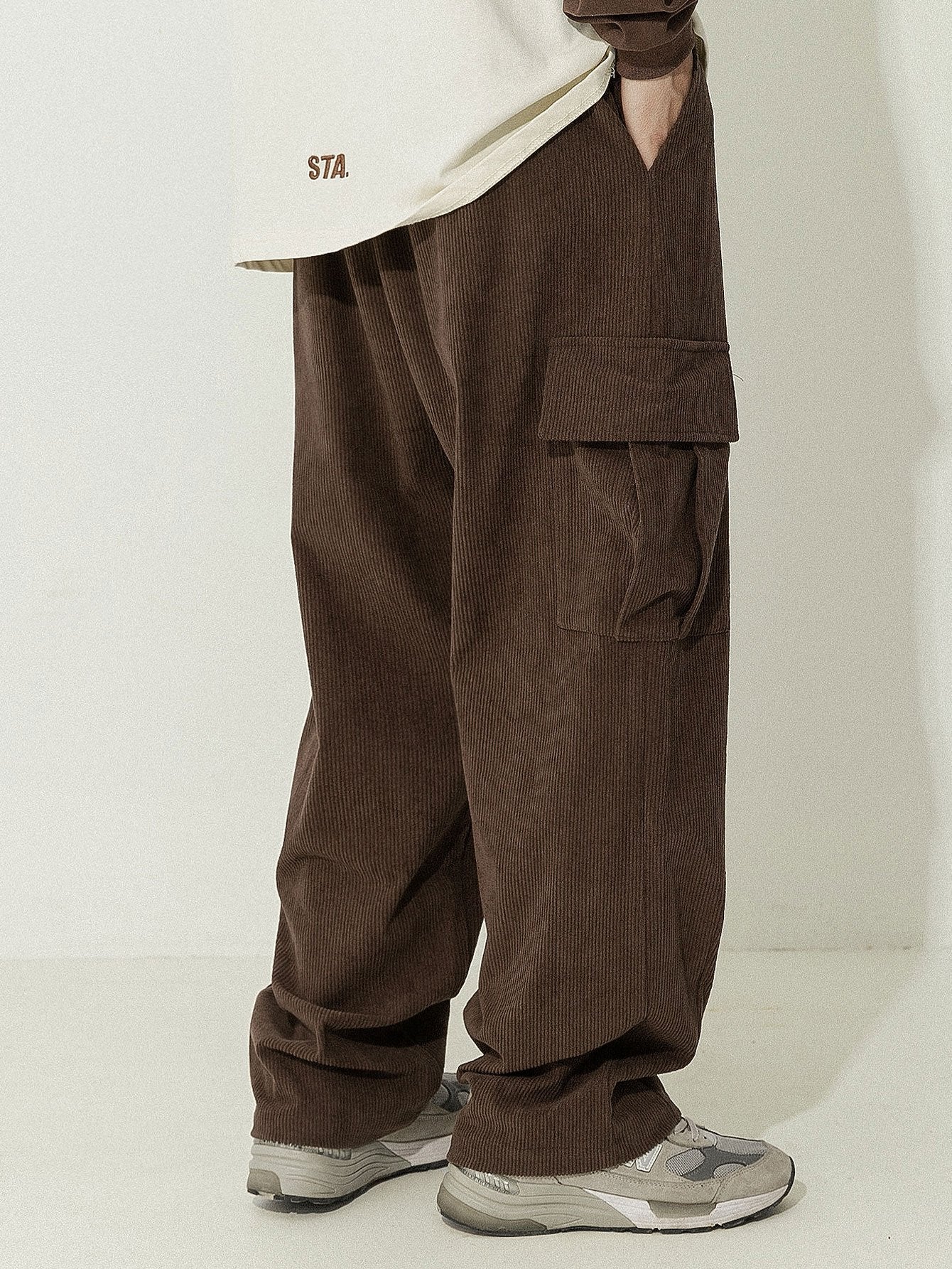 Banville® | Loose Fit Corduroy Cargo Pants - Image 3