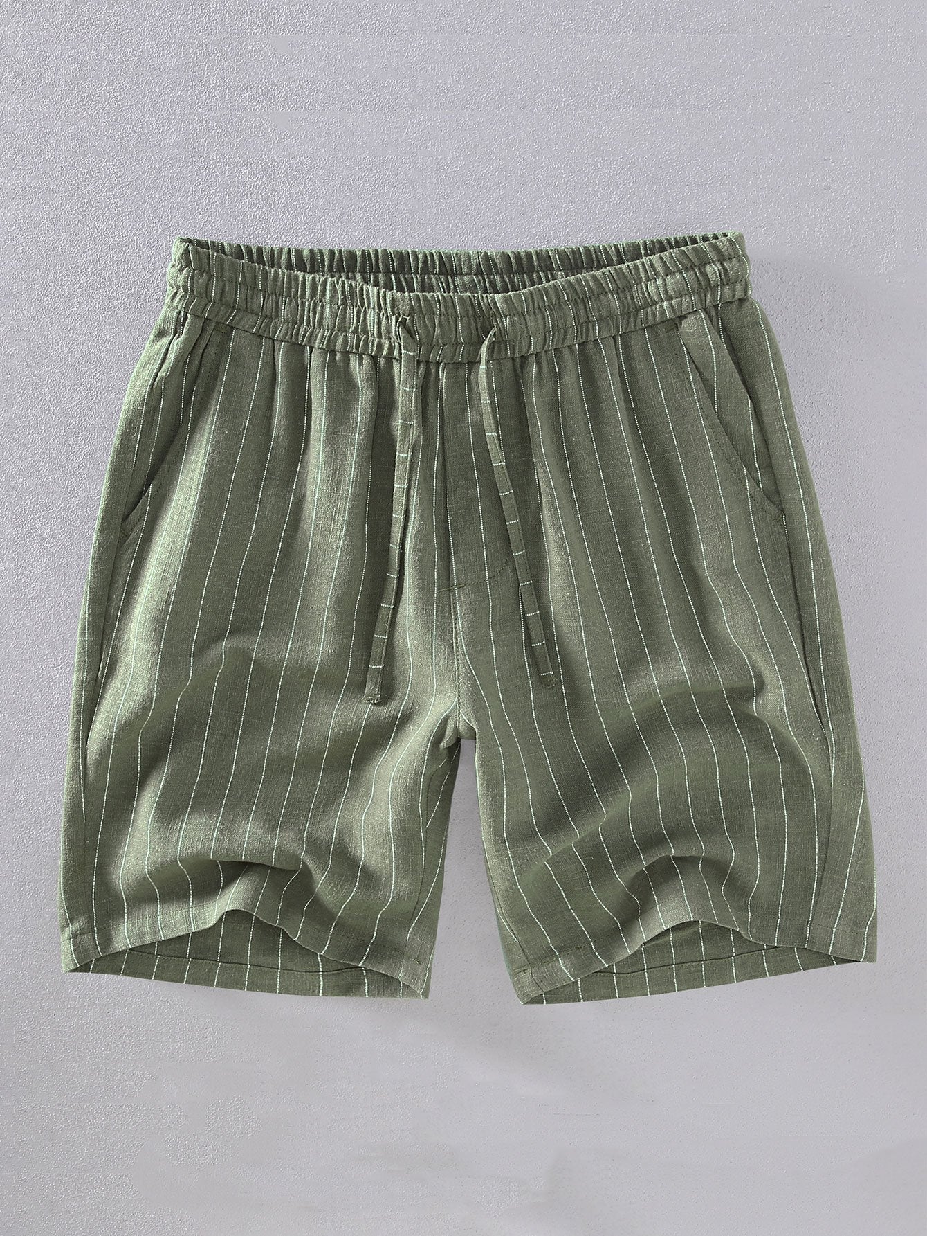 Baptiste® | Linen Cotton Blend Striped Shorts - Image 2