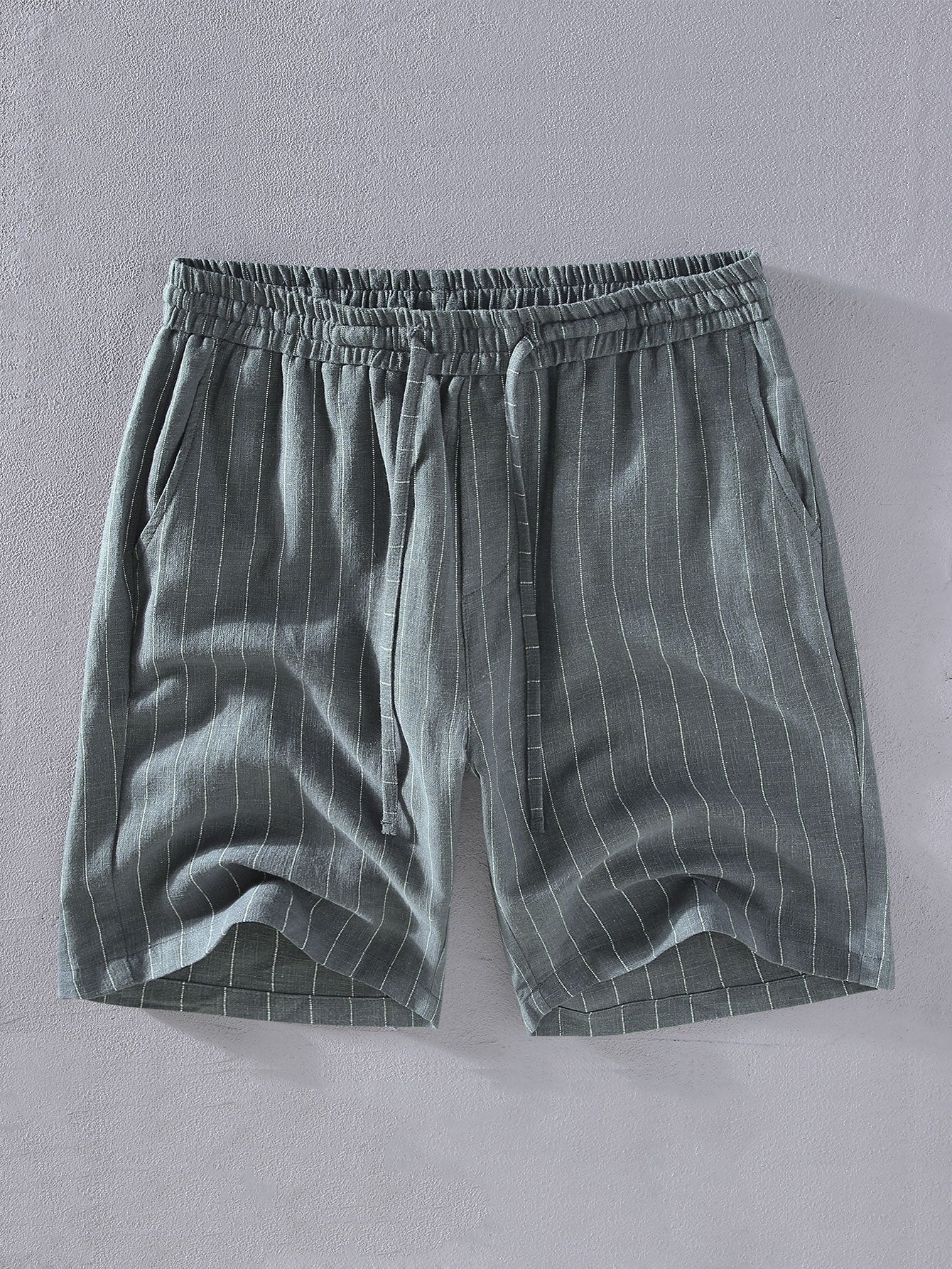 Baptiste® | Linen Cotton Blend Striped Shorts - Image 3
