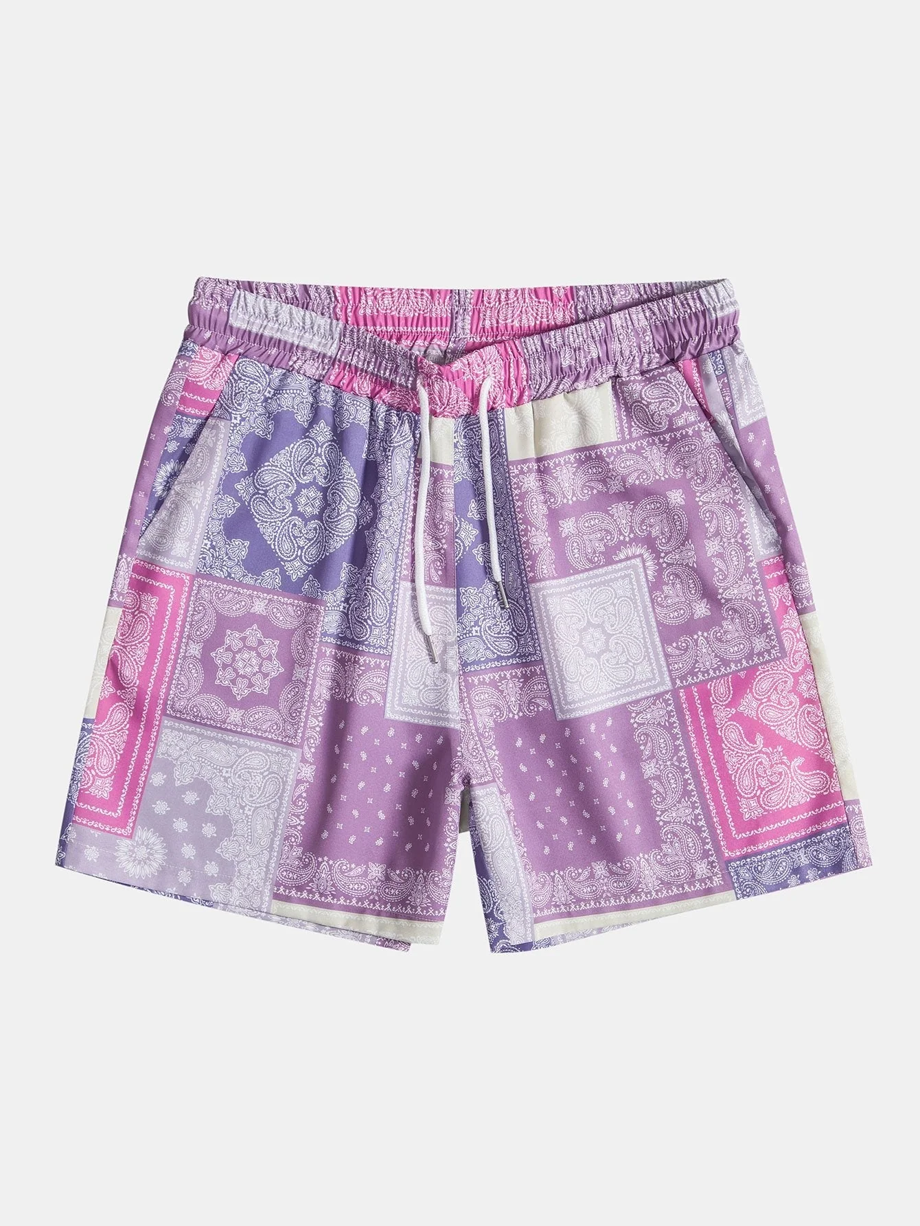 Barben® | Paisley Patchwork Print Drawstring Shorts