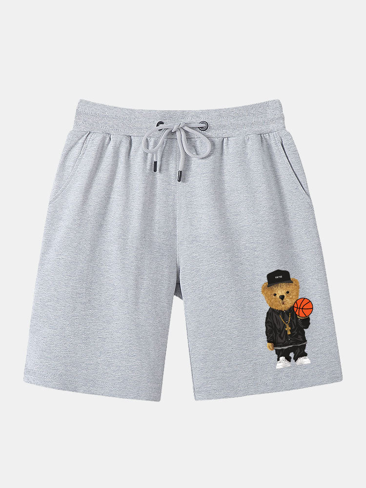 Bark® | Basketball Bear Print Mid Length Shorts - Image 3