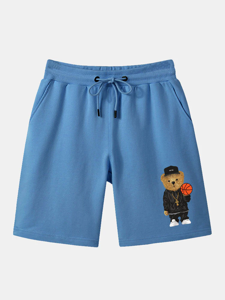 Bark® | Basketball Bear Print Mid Length Shorts - Image 4