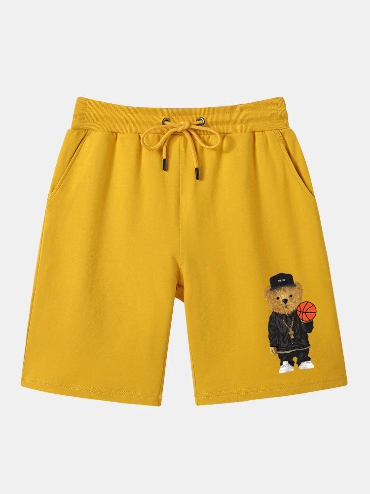 Bark® | Basketball Bear Print Mid Length Shorts - Image 5