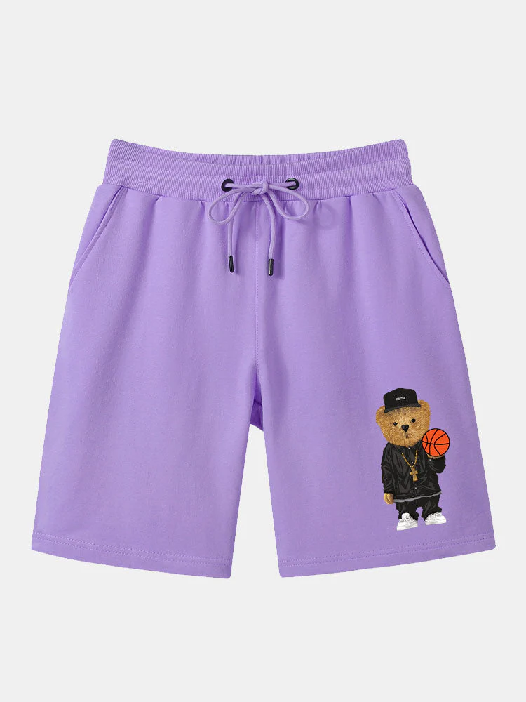 Bark® | Basketball Bear Print Mid Length Shorts - Image 6