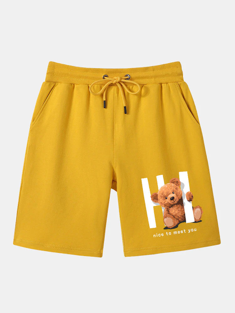 Barker® | Slogan Bear Print Mid Length Shorts - Image 4